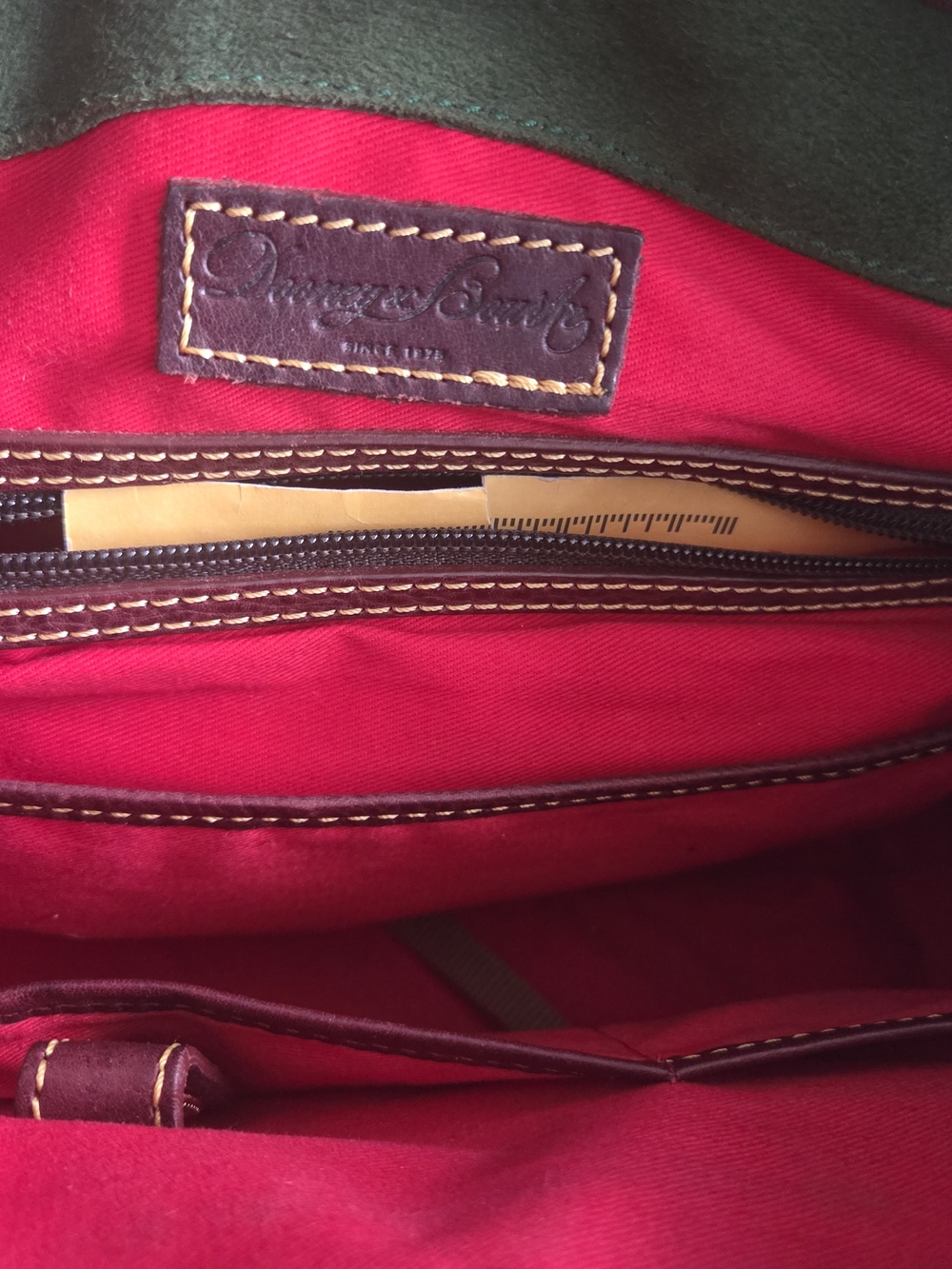 Dooney & Bourke Florentine Oxblood Whipstitched Satchel Crossbody Bag - Picture 13 of 17